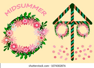 Midsummer celebration icons  raster version