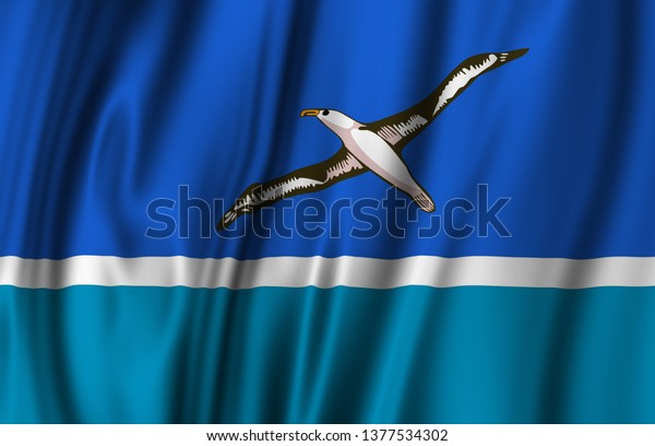 Midway Islands Waving Flag Illustration Regions Stock Illustration