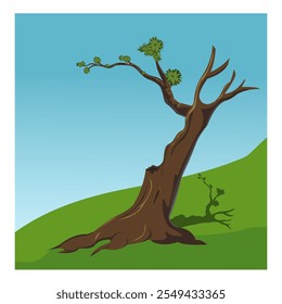 The Mighty Oak Vector Drawing of Strength and Growth