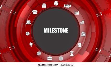 Milestone Concept Image With Business Icons And Copyspace