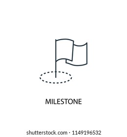 Milestone Concept Line Icon. Simple Element Illustration. Milestone Concept Outline Symbol Design From Project Management Set. Can Be Used For Web And Mobile UI/UX