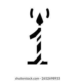 Milestone number "1" icon for baby�s first birthday celebration with Indonesian party elements.