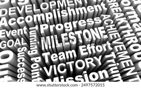 Milestone Turning Point Big Win Success Mission Accomplished Words Text 3d Illustration