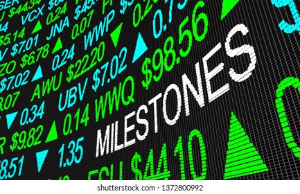 Milestones Major Highs Lows Record  Stock Market Prices 3d Illustration