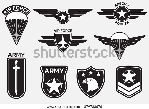 Military Badge Army Patch Insignia Set Stock Illustration 1879788676 ...