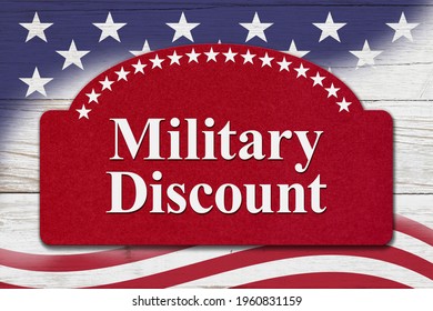 Military Discounts message on red, white and blue USA flag stars and stripes 3D Illustration - Powered by Shutterstock