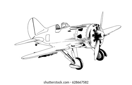 Military Fighter Jet Drawn Ink By Stock Illustration 628667582 ...