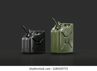 Military Jerrycans, Military Fuel Canisters, 3d Rendering, Nobody