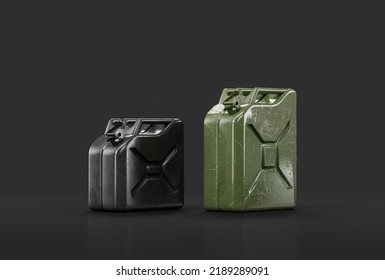 Military Jerrycans, Military Fuel Canisters, 3d Rendering, Nobody