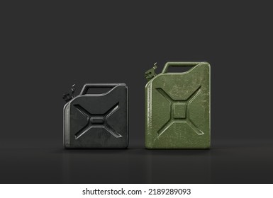 Military Jerrycans, Military Fuel Canisters, 3d Rendering, Nobody