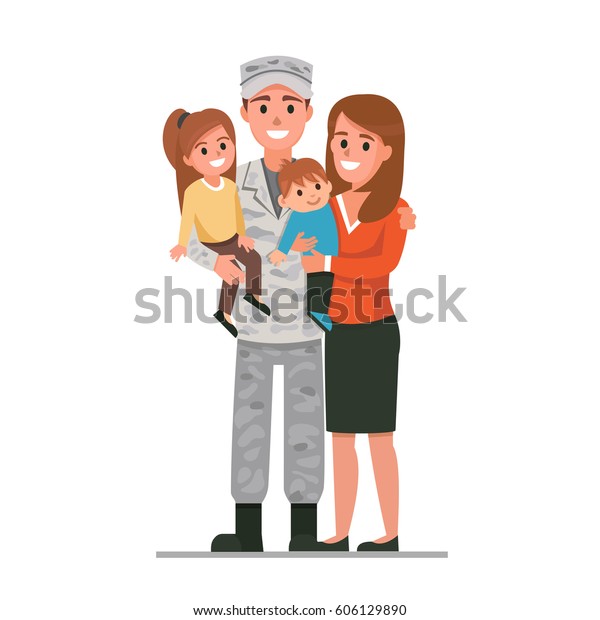 Descubra Hombre Militar Con Su Familia Dibujo Imagenes De Stock En Hd Y Millones De Otras Fotos Ilustraciones Y Vectores En Stock Libres De Regalias En La Coleccion De Shutterstock Se Agregan Miles De Imagenes Nuevas De Alta Calidad Todos Los Dias