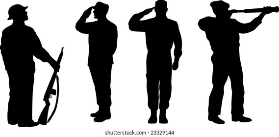 Military Servicemen Silhouette