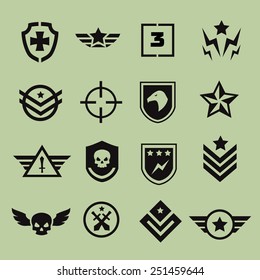 Navy Military Symbol Icons Stock Vector (Royalty Free) 253521862 ...