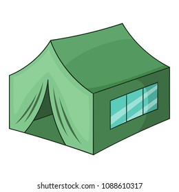 Military Tent Icon. Cartoon Illustration Of Military Tent Icon For Web