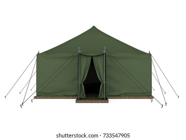 Military Tent Isolated. 3D rendering
