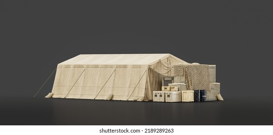 Military Tent Shelter Campsite Soldiers Humanitarian Stock Illustration ...