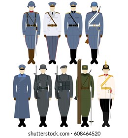 Military Uniforms Chilean Army. The Illustration On A White Background.