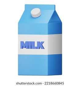 Milk Box 3d Rendering Isometric Icon.