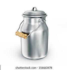 Milk Can Isolated On A White Background