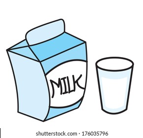 Milk Cartons Glass Stock Vector (Royalty Free) 130611464 | Shutterstock