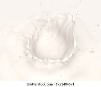 Milk Crown Splash, Splashing In Milk Pool