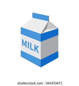 Milk Packet Isolated On White Background Stock Illustration 345470471 ...