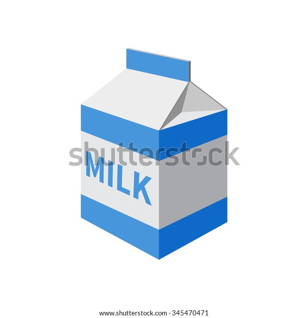 Milk Packet Isolated On White Background Stock Illustration 345470471 