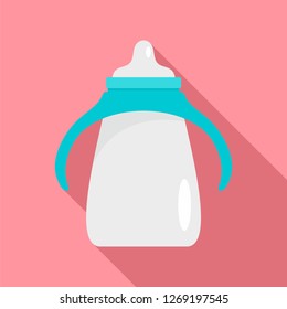 Milk Sippy Cup Icon. Flat Illustration Of Milk Sippy Cup Icon For Web Design