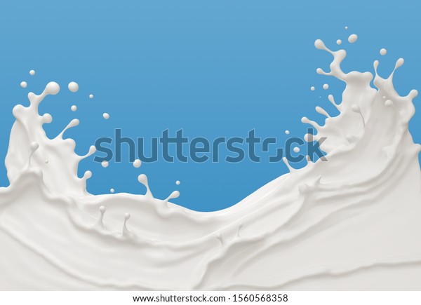 Milk Splash Isolated On Background White Stock Illustration 1560568358