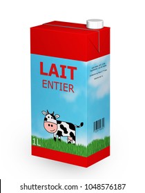 Milk Tetra Pack 3D Illustration