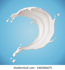 Milk Or Yogurt Splash, 3d Rendering.