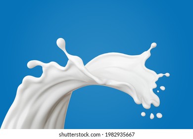 Milk Or Yogurt Splash, 3d Rendering.