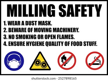 Milling safety workplace safety sign - Powered by Shutterstock