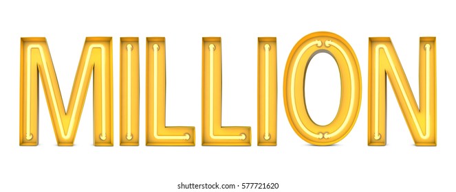 Million Number Word Made Gold Foil Stock 