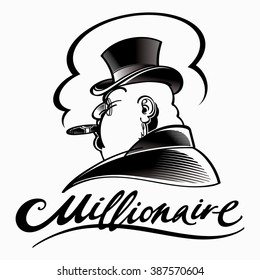 Millionaire Rich Man Top Hat Smoking Stock Illustration 387570604 