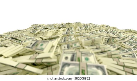 Millions Of Dollars - 100 Dollar Banknotes - 3D Rendering