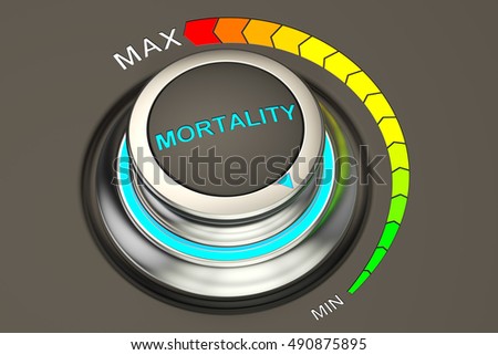 min level of mortality concept, 3D rendering