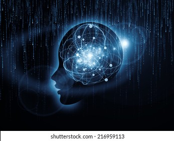 Mind Geometry series. Background design of Human profile, math and design elements on the subject of reason, science, technology and education - Shutterstock ID 216959113