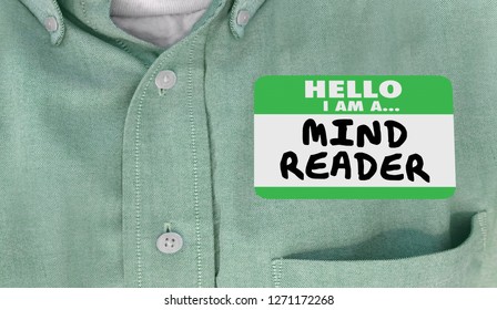 Mind Reader Hello Name Tag Words 3d Illustration