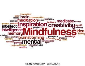 Mindfulness Word Cloud Concept On White Stock Illustration 369620912 ...