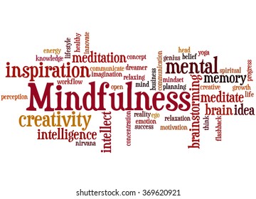 Mindfulness Word Cloud Concept On White Stock Illustration 369620921 ...