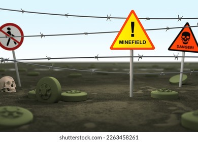 Minefield and Death - 3D Rendering