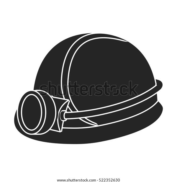 Miners Helmet Icon Black Style Isolated Stock Illustration 522352630 ...