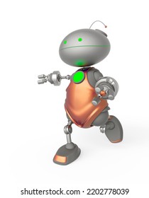 Mini Bot Is Running Late, 3d Illustration