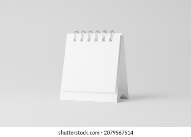 Mini Desk Calendar White Blank 3D Rendering Mockup