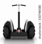 Mini electrical and ecological transport on a white
