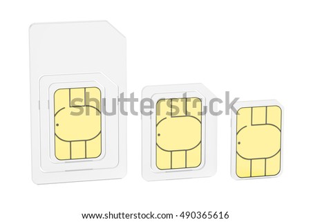 Mini Micro Nano Sim Cards 3 D Stock Illustration Royalty Free