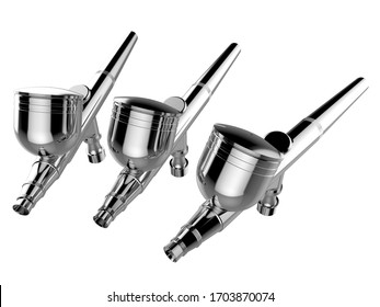 Mini Piant Air Brush Chromed 3D Rendering