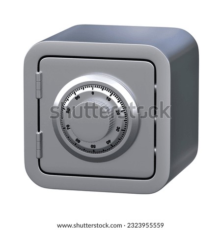 Mini safe on white background 3d rendering