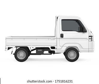 Mini Truck Isolated (side view). 3D rendering